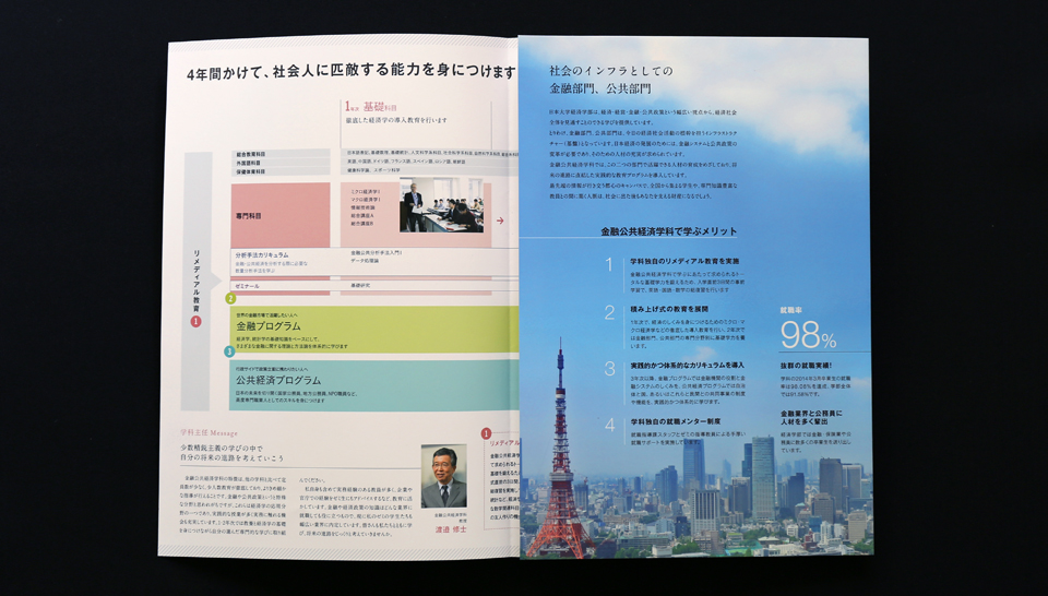 画像:日本大学経済学部・金融公共経済学科パンフレット
