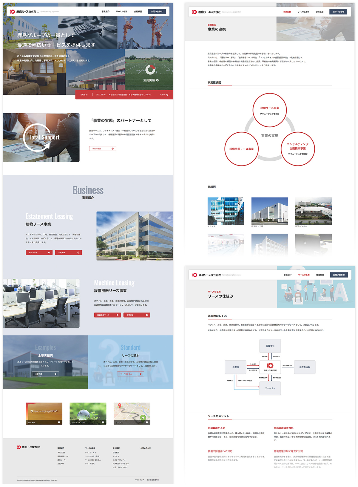 画像:企業WEBサイトリニューアル/鹿島リース